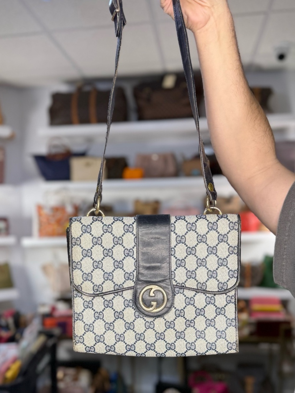 GUCCI NAVY SUPREME CROSSBODY